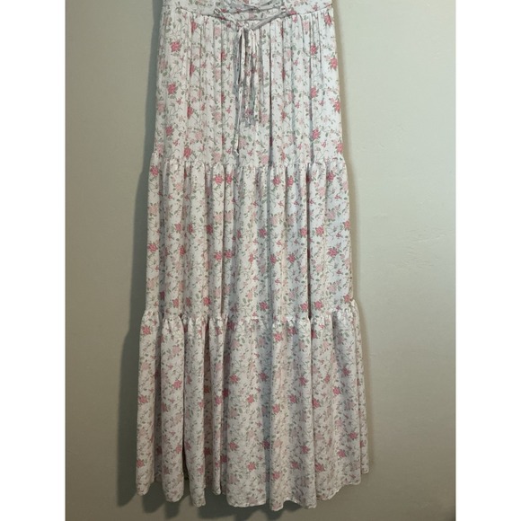 Altar'd State Jodee White/Pink Floral Maxi Tiered Dress Easter Fairy  Sz S - Picture 6 of 16